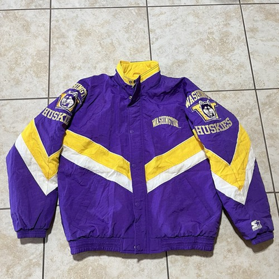#ad #ad Vintage Starter University Of Washington Huskies Bomber Puffer Jacket Mens Large $169.99