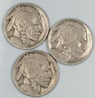 1913-D T1 1913-S T1 1916-D Buffalo Nickel Choice Lot of 3 5c