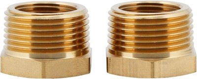 Brass Reducer Hex Bushing 1 NPT Male x 3/4 Female 2pcs