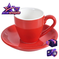 Kaffeetasse Porzellan Mit Untertasse Rot 80Ml FüR Espresso Shot-Tasse