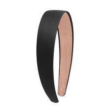 Black Headband For Women 1.18 Inch Wide Satin Silk Non Slip Fashion Hair Band