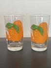 VTG Anchor Hocking Orange Juice Glass Small Tumbler 8 Fl Oz 4.5” Tall Pair Set/2