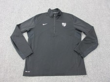 Nike Dri-FIT Pullover Mens Large Black 1/4 Zip Shield Logo Top Running Training