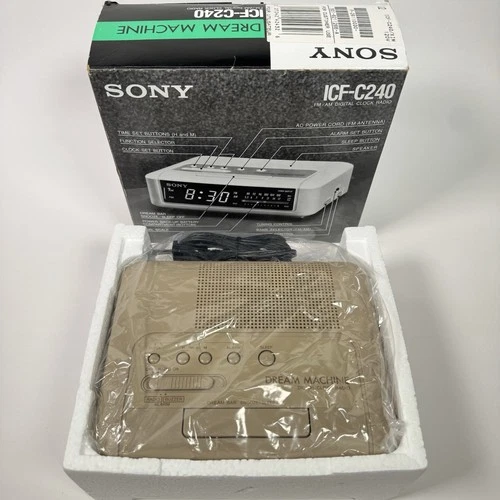 Sony ICF-C240 Dream Machine FM AM Digital Clock Radio Beige New Open Box