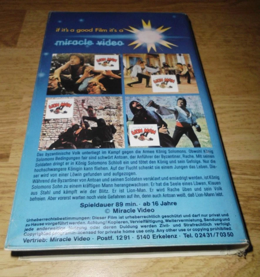 Lion Man  Miracle Video Cüneyt Arkin Türkische Eastern VHS Kleinstlabel Rarität - Bild 2 von 4