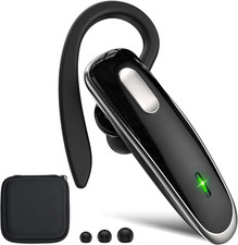 Bluetooth Headset, V5.1 Ultralight Wireless Handsfree Earpiece Cell Phone with