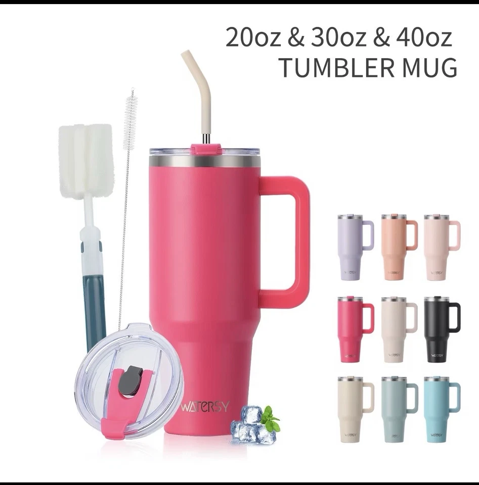 VASO DE LAVANDA 40 OZ a prueba de fugas de acero inoxidable, extensión de paja Foto 4 de 4