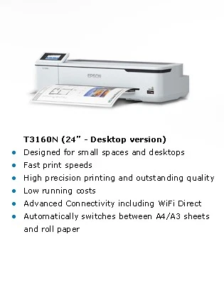 *Ex-Demo*Epson SureColor T3160N A1 24" Large Format Color Inkjet Printer+Wty - image 2 of 4