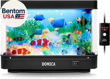 Fake Fish Tank with Moving Fish, Decorative Aquarium Lamp, Artificial Tropical M