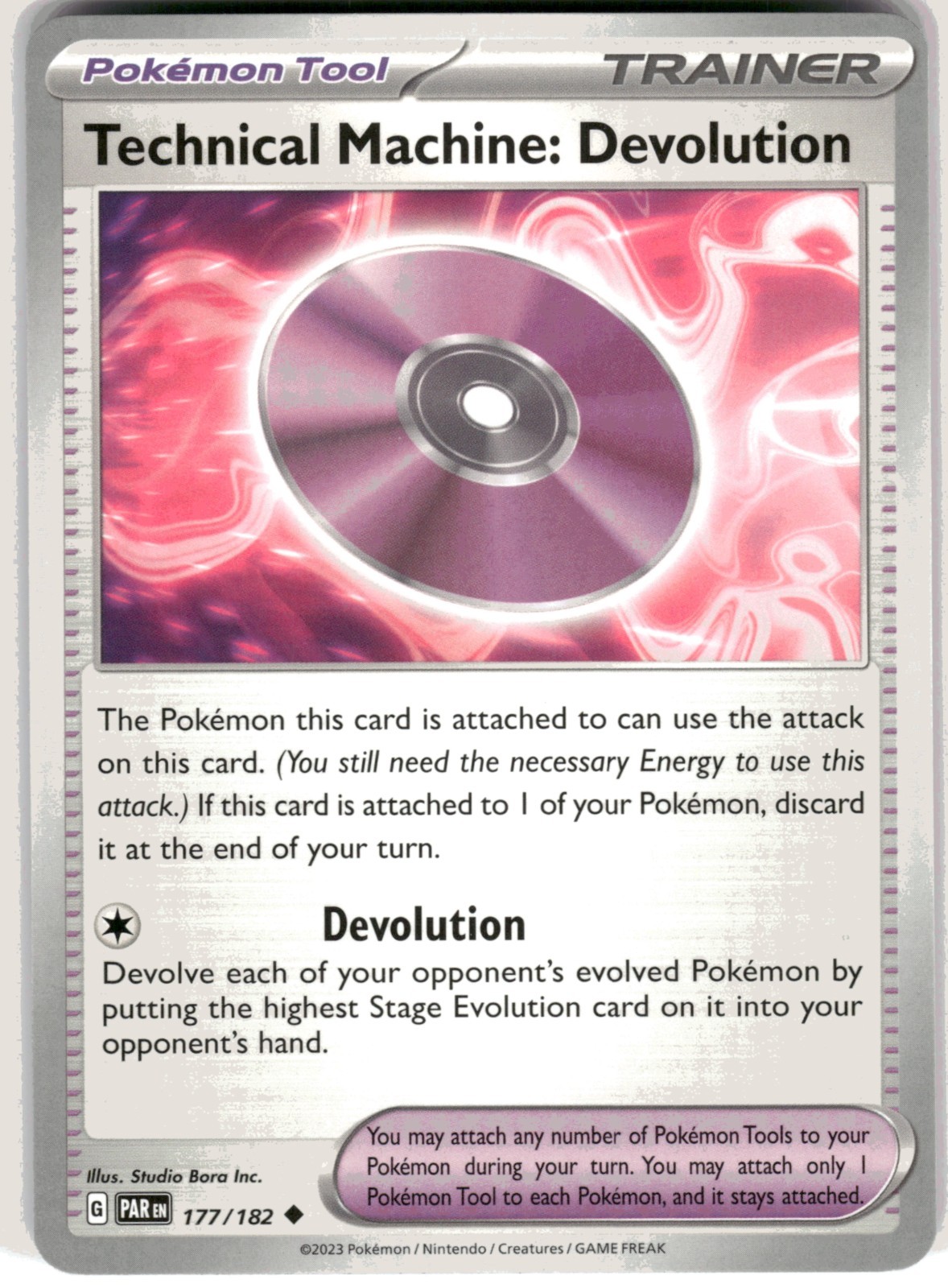 Technical Machine: Devolution  177/182 Uncommon Pokémon Paradox Rift Near Mint