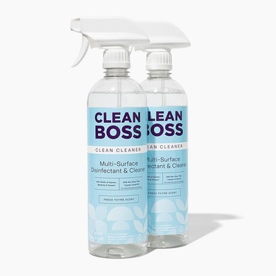 Kill 99.9% Germs + Flu Virus - CleanBoss Botanical Disinfectant 48oz