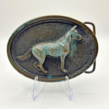 1991 Miami Ohio Mfg. Inc German Shepherd Belt Buckle/Heavy Poured Cast/6.5 Oz.