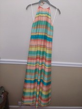 Ann TAYLOR STRIPED HALTER MAXI NWT SIZE 6