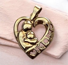 14K Yellow Gold Mom Pendant