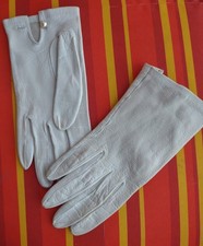Vintage Ivory Kid Leather Drving Gloves SZ 7