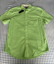 Tommy Hilfiger Men's Shirt Button down classic fit short sleeve plaid Size-M NWT