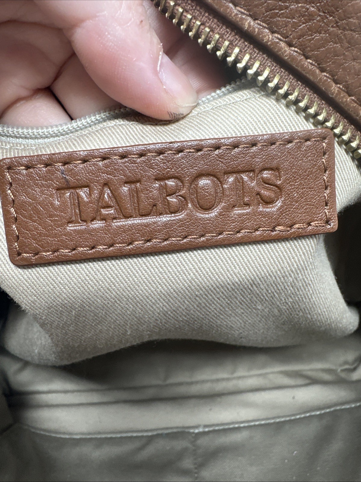 Leather TALBOTS Chain Link Pattern Crossbody Purs… - image 10