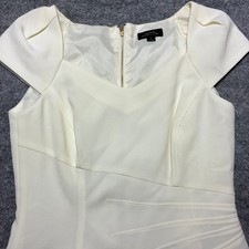 Tahari Arthur Seline Womens Sheath Dress Sz.8 Ivory White Cap Sleeve Square Neck