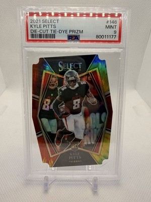 Kyle Pitts Tie-Dye Prizm Die-Cut 8/25 PSA 9 #146 2021 Select Premier RC