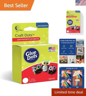 Quick-Bonding Double-Sided Craft Dots - 200 Acid-Free Dots, Perfect for Kids