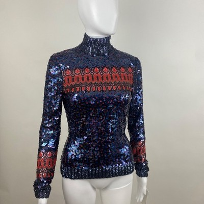 Dior NWT Long Sleeve Sequin Top Size 34