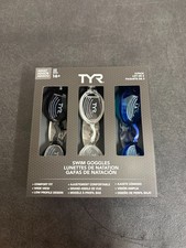 TYR Unisex Adult Swimming Goggles 3 Pack UV Protection Anti-fog 4 Removable Nose