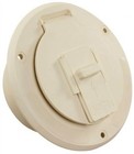 American Motorhome RV Power Cord Cable Hatch, Cream Round S-23-14-A