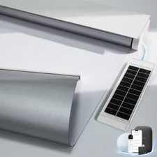 Motorized Blackout Electric Blinds with Remote, Solar Panel, Alexa Compatible...