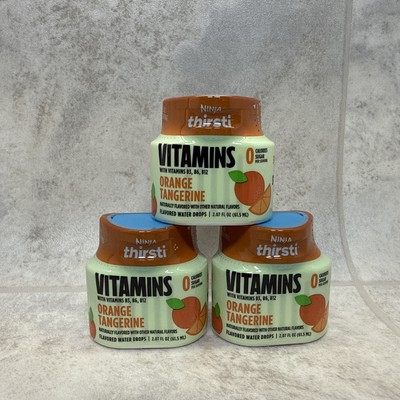 Ninja Thirsti Vitamins Orange Tangerine Flavored Water Drops 3 Pack BB 06/25