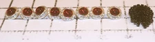 8 Rhinestone Shank Buttons Silver Metal True Red Acrylic Jewel + Receipt 1993