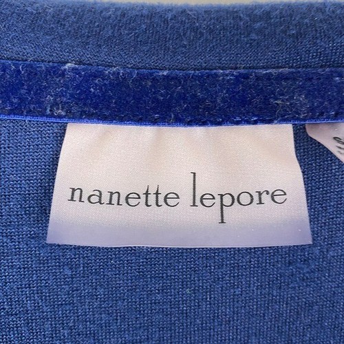 Nanette Lepore Velour Long Sleeve Hooded Drawstring Shirt Women's Small Blue - Picture 7 of 9