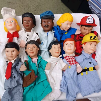 Learning Resources Hand Puppets Vintage Lot Of Ten All Professional Careers