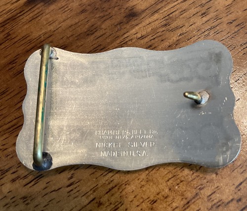 Vtg Chambers Belt Co. Silver Nickel Buckle W/Aztec Eagle Owned By Sonny Curtis - Picture 8 of 8