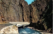 Rocky Cliffs Big Thompson Canyon Loveland Estes Park CO Colorado Postcard VTG