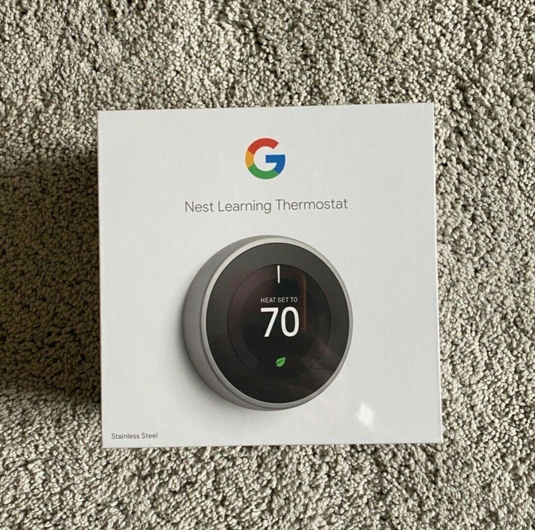 Sealed Google Nest 3rd Gen Learning Thermostat T3007ES Stainless 