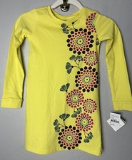 NWT Tea Collection Girls Size 6 Yellow Citrine Long Sleeve Dress Floral