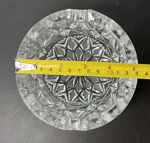复古水晶切割重型玻璃烟灰缸 5 英寸 Starburst 设计波西米亚 4 插槽 *有缺陷* - 第 11 张/共 12 张