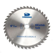 9" Circular Saw Blade Tungsten Carbide Wood Cutting Disc Woodworking 40 Teeth
