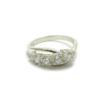 Sterling Silver Ring with 6mm Round Cubic Zirconia 925 Handmade