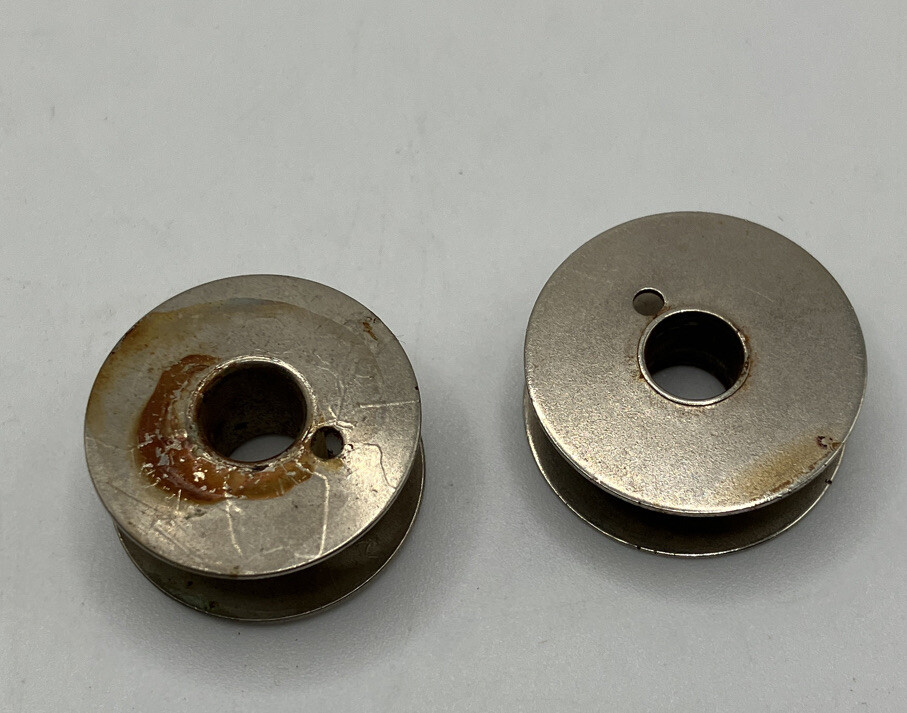 White Sewing Machine Bobbins 2 VTG eBay