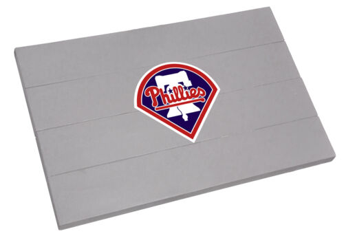 MLB Door Mat Patio Garage Entry Way Solid Wood Grey Finish Team Logo Vinyl Decal - Picture 25 of 35