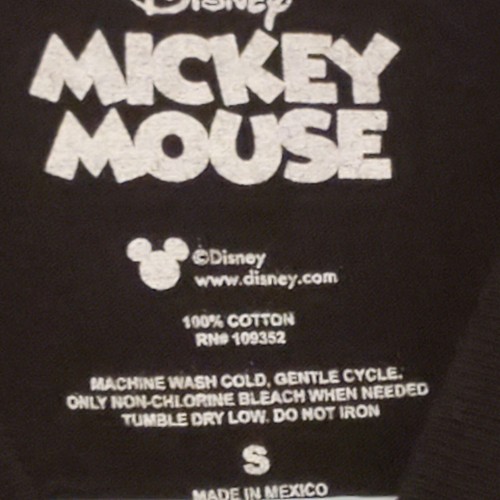 Disney T-Shirt, Mickey Mouse Black Checkered Kids Small - Picture 3 of 7