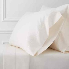 Hudson Park 500TC Pima Sateen Ivory Wrinkle-Resistant Flat Sheets TWIN T9504