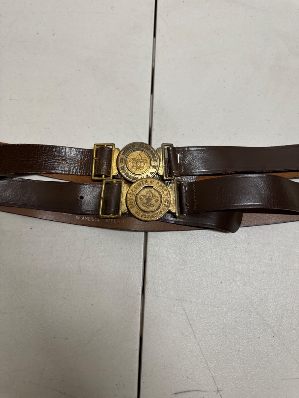 Vintage Boy Scout Leather Belts Lot of 2 36 eBay