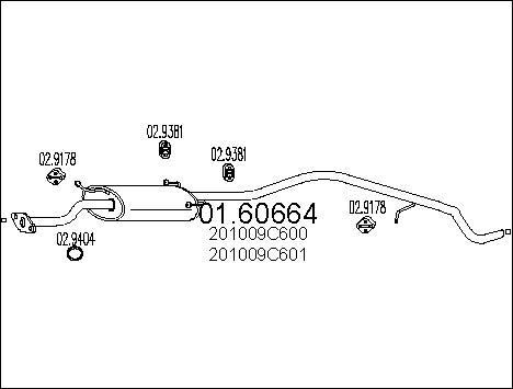 Silencieux arrière Nissan Serena 2.3 D haute performance thermique