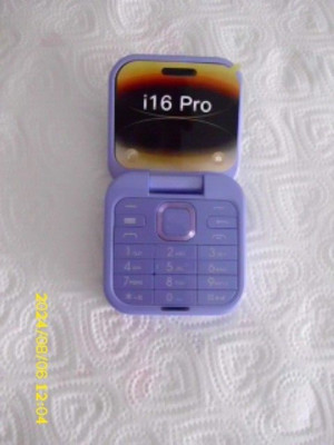 i 16 PRO Flip Dual Sim, 32 MB, das wohl kleinste Handy der Welt , Farbe Purpel