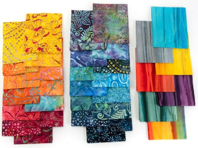 SUNNY DAY BATIKS Charm Pack from MODA - (42) 5" fabric square set - #4358PP