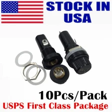 Panel Mount Screw Cap Fuse Holder Case for 6X30 MM Glass Tube FUSE - 10 Pack