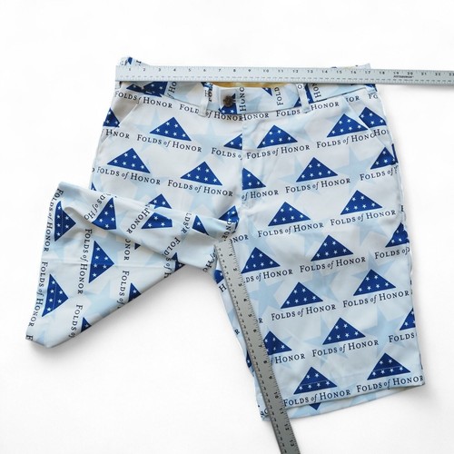 LoudMouth 'Stars of Honor - Folds of Honor" Golf Shorts White / Blue Men's 34 - Picture 4 of 5