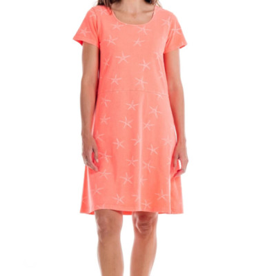 FRESH PRODUCE Small Sunset Orange STARFISH $75 SADIE Jersey Cotton Dress NWT S